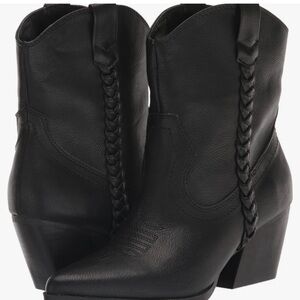 DC by Dolce Vita Black Braided Women's Ankle Boots